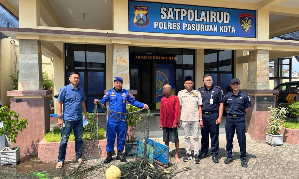 Satpolair Polres Pasuruan Kota Kembali Amankan Nelayan Pengguna Jaring Trawl di Perairan Pasuruan