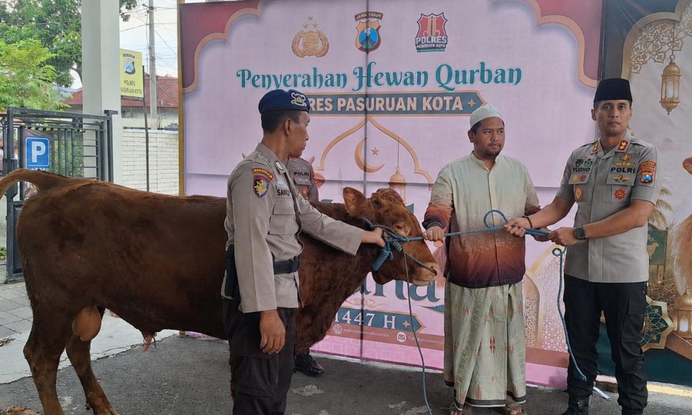 Wujud Kepedulian Sosial di Momentum Idul Adha 1447 H, Polres Pasuruan Kota Distribusikan Puluhan Hewan Qurban kepada Pondok Pesantren dan Masyarakat