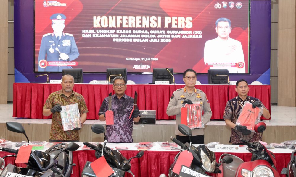 Polda Jatim Ungkap 178 Kasus 3C, Amankan 206 Tersangka Selama Juli 2026