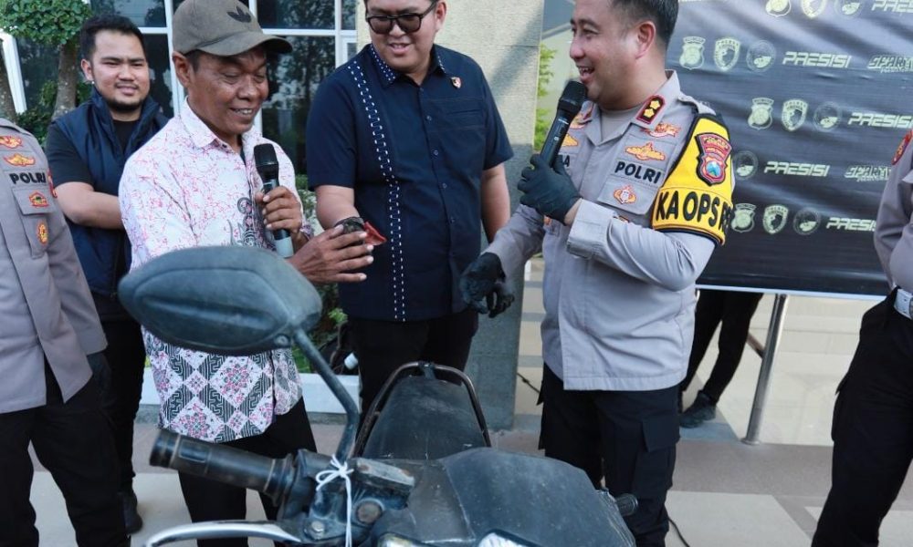 Polres Gresik Ungkap Curanmor, Seorang Petani Balongpanggang Senang Motornya Kembali