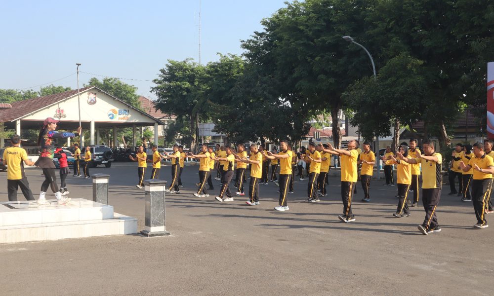 Jaga Kebugaran dan Kekompakan, Polres Pasuruan Kota Gelar Olahraga Bersama Seluruh Personel